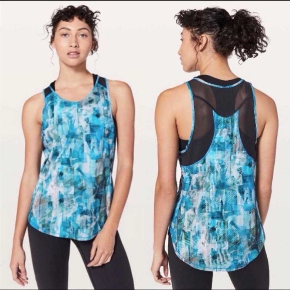 Lululemon Sculpt Tank II Sun Dazed Multi Blue Sz 6